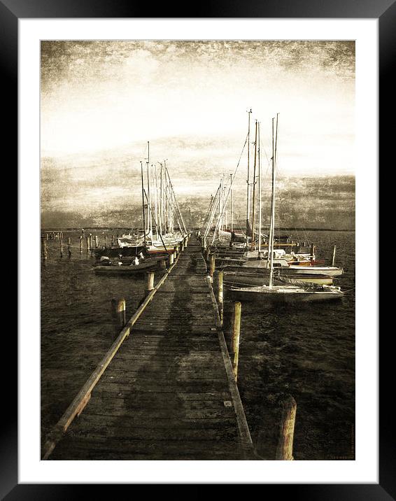  Overlooking The Yacht Dock Gray Framed Mounted Print by Florin Birjoveanu