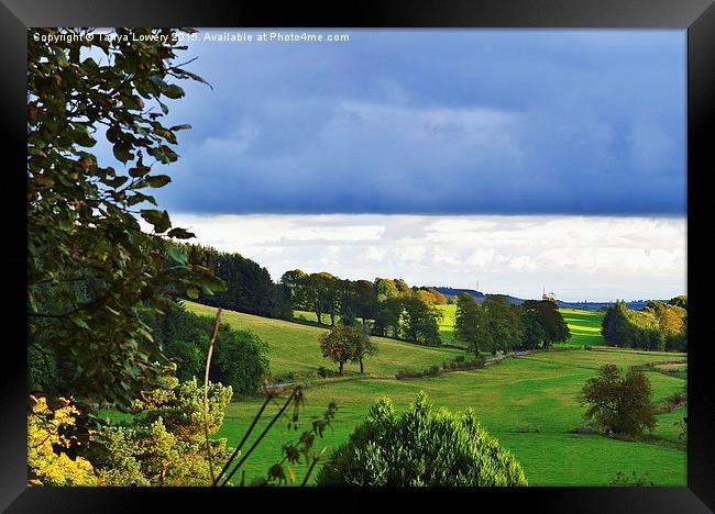  dark clouds over Dumfriesshire countryside Framed Print by Tanya Lowery