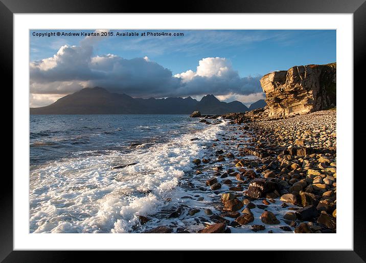  Shoreline on Elgol beach, Isle of Skye, Scotland Framed Mounted Print by Andrew Kearton