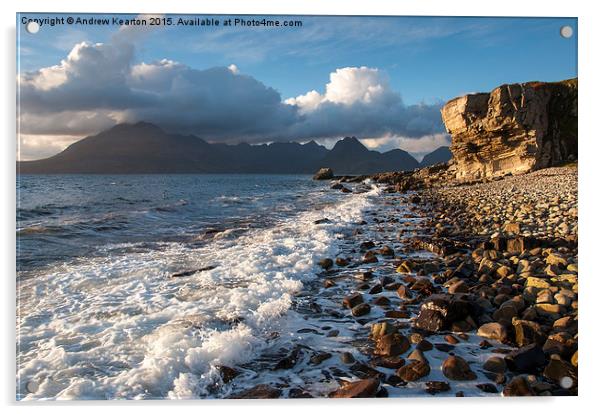  Shoreline on Elgol beach, Isle of Skye, Scotland Acrylic by Andrew Kearton