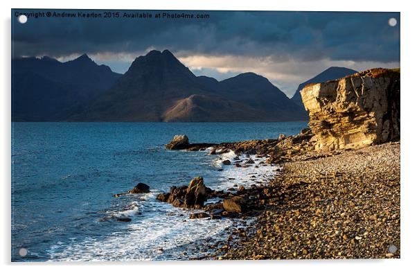  Dramatic light on Elgol beach, Isle of Skye Acrylic by Andrew Kearton