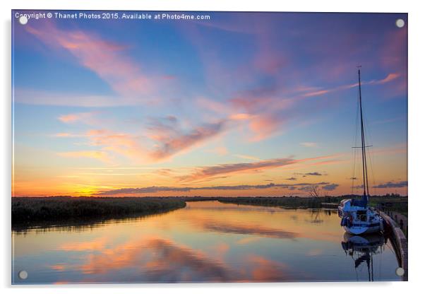  Sunset on the Broads Acrylic by Thanet Photos