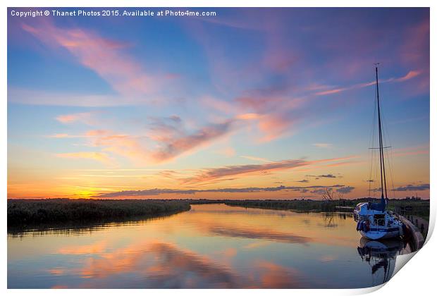  Sunset on the Broads Print by Thanet Photos