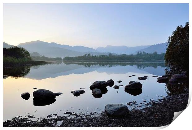 Last Light On The River Brathay Print by Gary Kenyon