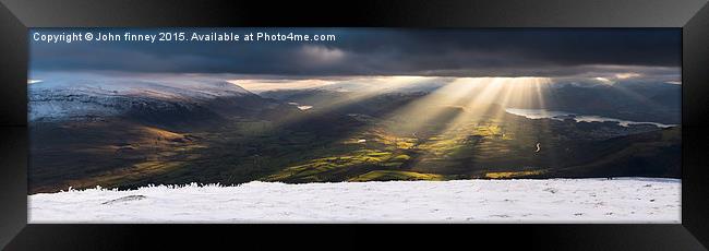 Naddle Beck light, English Lake District. Framed Print by John Finney