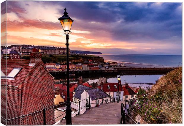 Whitby By Lamplight Canvas Print by Trevor Camp