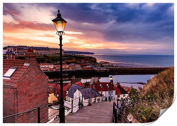 Whitby By Lamplight Print by Trevor Camp