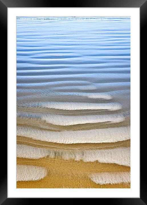 Wet sand texture on ocean shore Framed Mounted Print by ELENA ELISSEEVA
