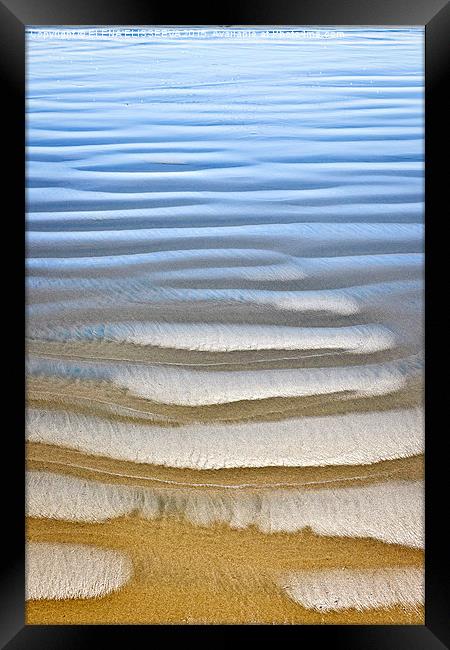 Wet sand texture on ocean shore Framed Print by ELENA ELISSEEVA