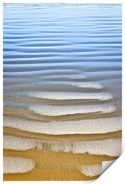 Wet sand texture on ocean shore Print by ELENA ELISSEEVA