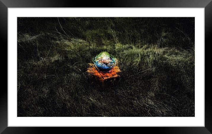 Bowl and Box in Grassy Field  Framed Mounted Print by William Moore