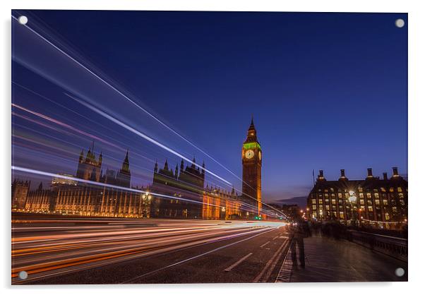 westminster rush Acrylic by Andy Evans