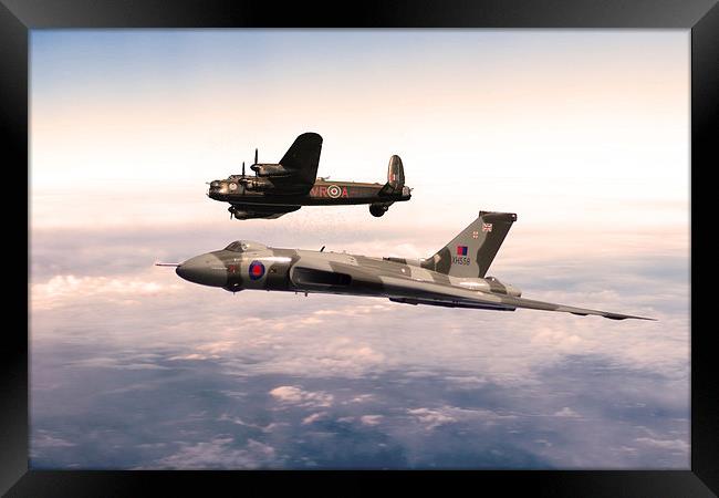 Lancaster and Vulcan Framed Print by J Biggadike