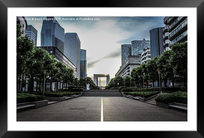  An Evening at La Grande Arche Framed Mounted Print by David Siggers