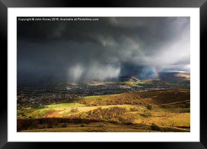 Autumn drama, Derbyshire England.  Framed Mounted Print by John Finney