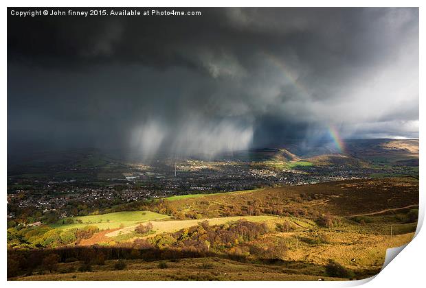 Autumn drama, Derbyshire England.  Print by John Finney