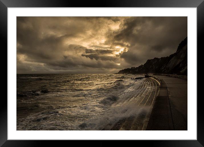  A stormy day at Bonchurch Framed Mounted Print by David Oxtaby  ARPS
