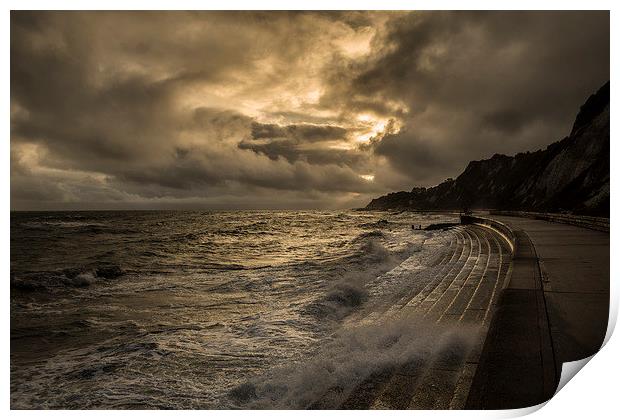  A stormy day at Bonchurch Print by David Oxtaby  ARPS
