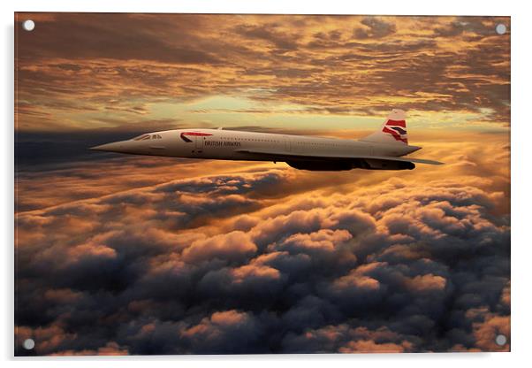 The Supersonic Concorde Acrylic by J Biggadike
