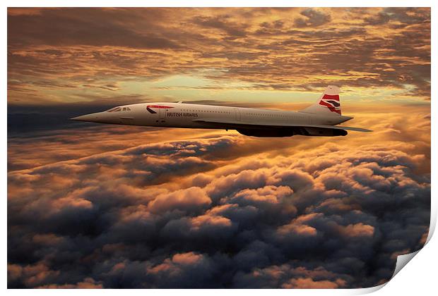 The Supersonic Concorde Print by J Biggadike