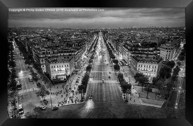  Avenue des Champs-Elysees Paris Framed Print by Phil Durkin DPAGB BPE4