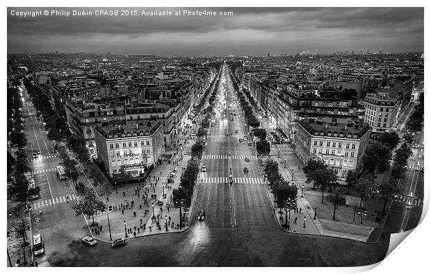  Avenue des Champs-Elysees Paris Print by Phil Durkin DPAGB BPE4