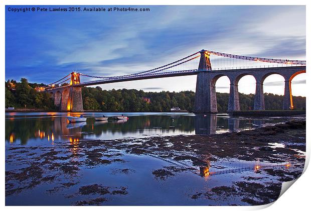  Menai Bridge and strait  Print by Pete Lawless