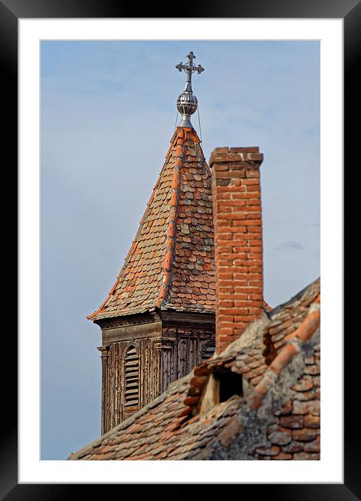 Old Town Sibiu Romania Peak Tower Church Asylum Framed Mounted Print by Adrian Bud