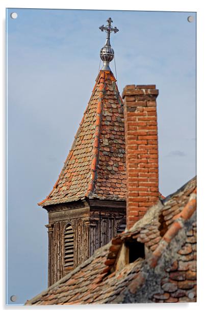 Old Town Sibiu Romania Peak Tower Church Asylum Acrylic by Adrian Bud