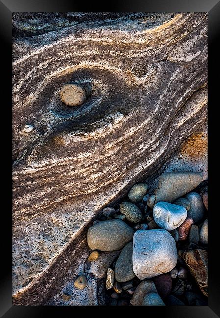  Elgol beach rocks Framed Print by Andrew Kearton