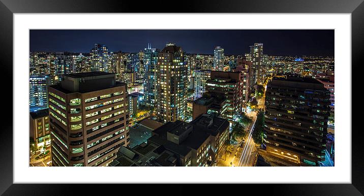Vancouver cityscape Framed Mounted Print by Mark Harrop