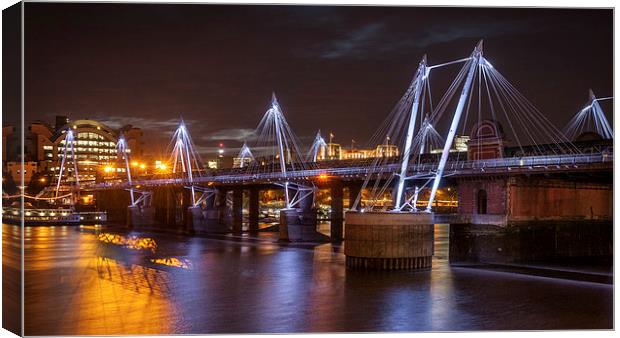 Hungerford Bridge and Golden Jubilee Bridges Canvas Print by Colin Evans