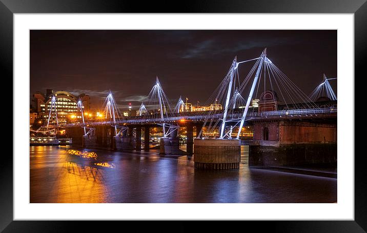 Hungerford Bridge and Golden Jubilee Bridges Framed Mounted Print by Colin Evans