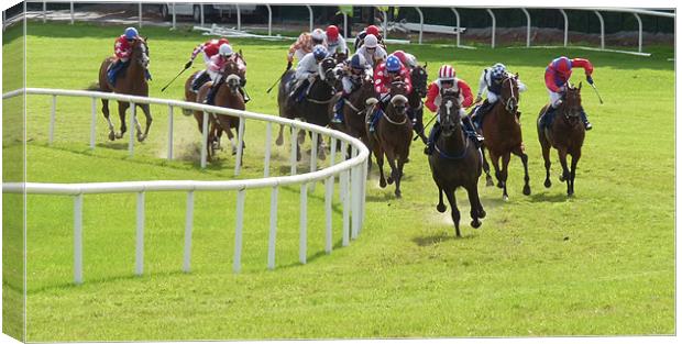 Galway Races Final Bend Canvas Print by patrick dinneen
