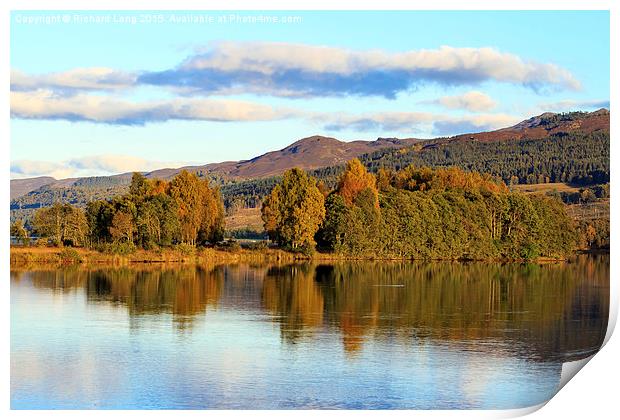Loch Tummel Autumn Reflections Print by Richard Long