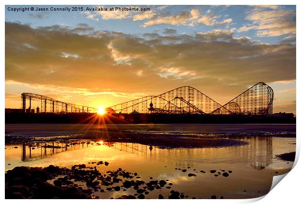 The  Big One Rollercoaster Print by Jason Connolly