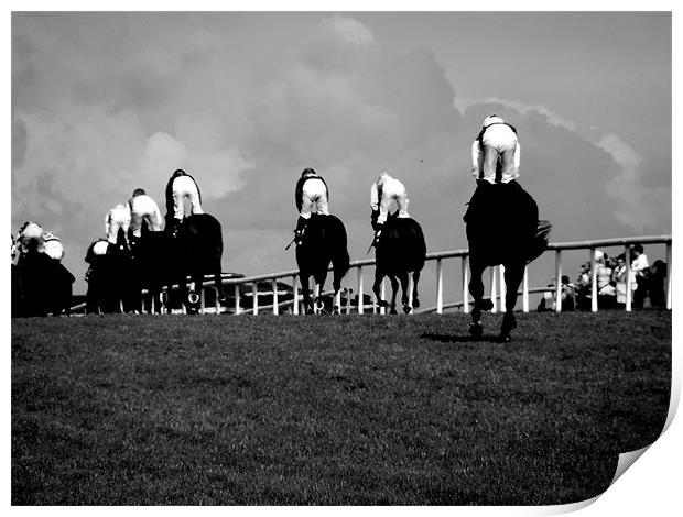 Galway Races home straight Print by patrick dinneen