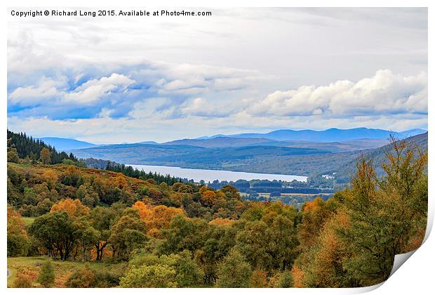  View to Loch Rannoch in Autumn Print by Richard Long