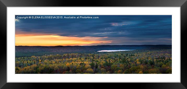 Fall sunset in wilderness Framed Mounted Print by ELENA ELISSEEVA