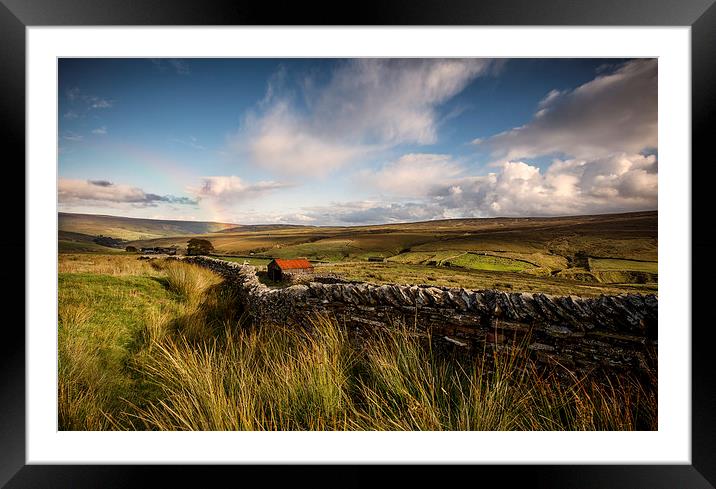 Rainbow and the Barn Framed Mounted Print by nick coombs