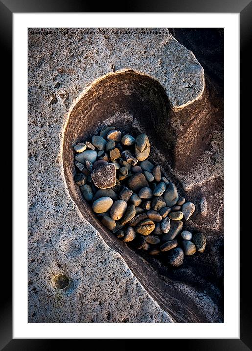  Shelter for pebbles, Elgol beach, Isle of Skye Framed Mounted Print by Andrew Kearton