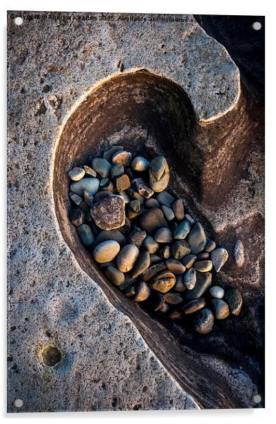  Shelter for pebbles, Elgol beach, Isle of Skye Acrylic by Andrew Kearton