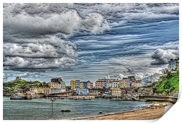 Tenby Harbour Texture Effect Print by Steve Purnell