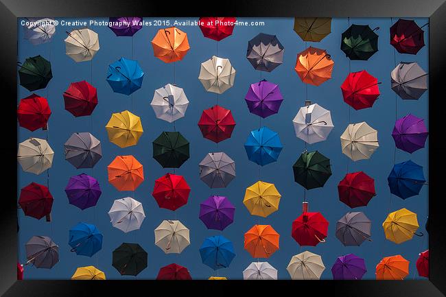 Umbrella Pattern Framed Print by Creative Photography Wales