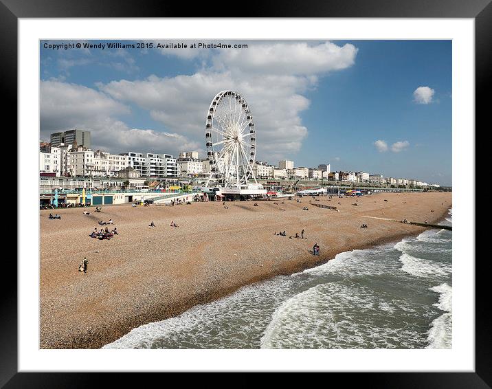  Sunny Brighton beach Framed Mounted Print by Wendy Williams CPAGB