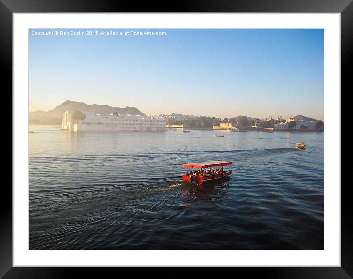  Boats on Udaipur Lake Framed Mounted Print by Ben Dustin