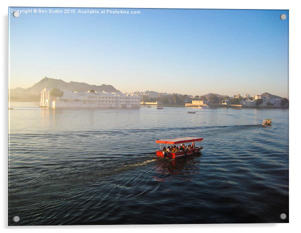  Boats on Udaipur Lake Acrylic by Ben Dustin