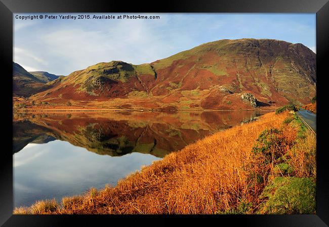  Autumn at Crummock Water Framed Print by Peter Yardley