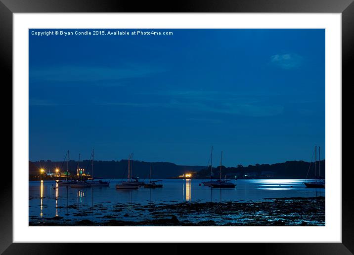  The Moonlit Harbour Framed Mounted Print by Bryan Condie