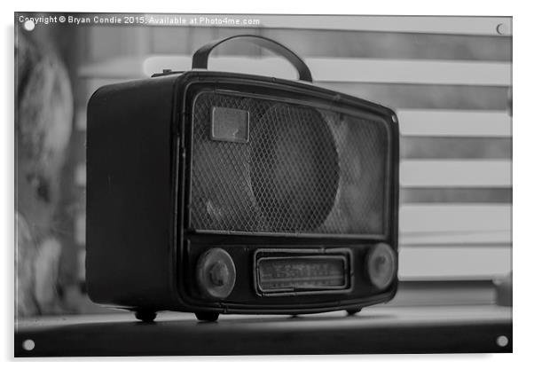  B&W Vintage Radio Acrylic by Bryan Condie